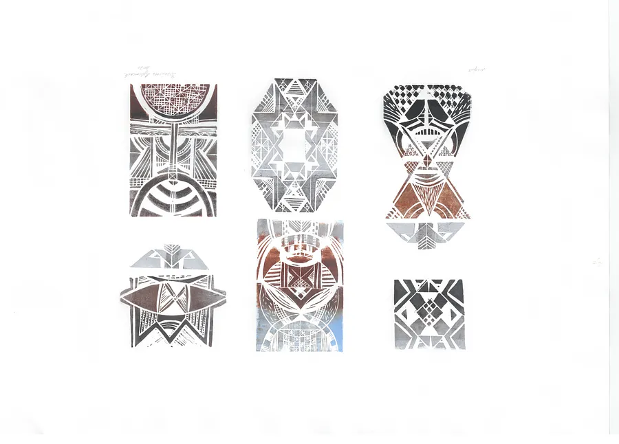 Image of visible/invisible by Dzvinka Zagayska, size: 60/70, made of linocut / blind embossing, Graphics medium, from Lviv, part of the visible/invisible series, priced at $250 (≈ 11,200 грн)
