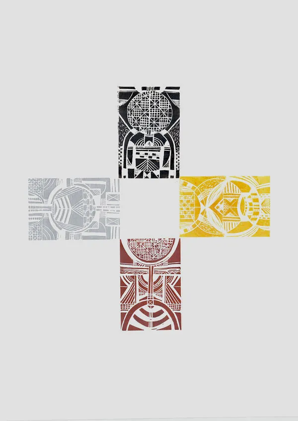 Image of visible/invisible by Dzvinka Zagayska, size: 60/70, made of linocut / blind embossing, Graphics medium, from Lviv, part of the visible/invisible series, priced at $250 (≈ 11,200 грн)