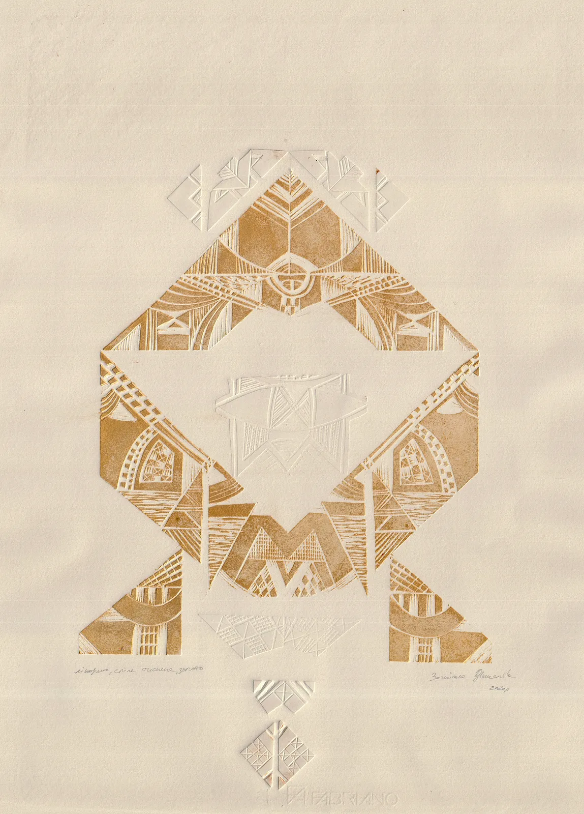 Image of visible/invisible by Dzvinka Zagayska, size: 60/70, made of linocut / blind embossing, Graphics medium, from Lviv, part of the visible/invisible series, priced at $250 (≈ 11,200 грн)
